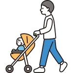 Man Pushing Stroller SVG Icon